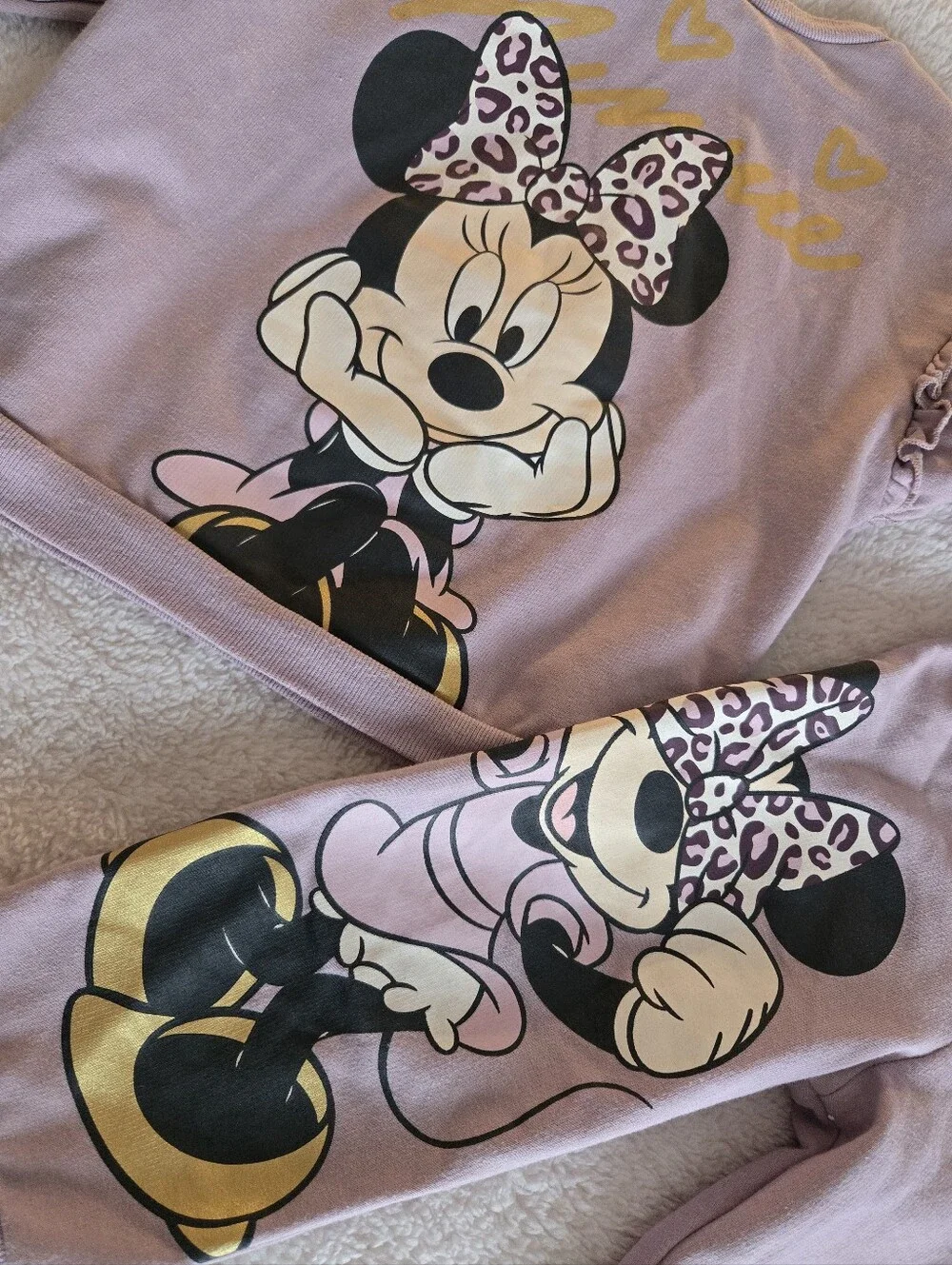 adidas Girls' Lavender Minnie Mouse Set with Gold Accents